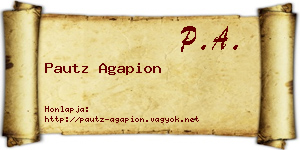 Pautz Agapion névjegykártya